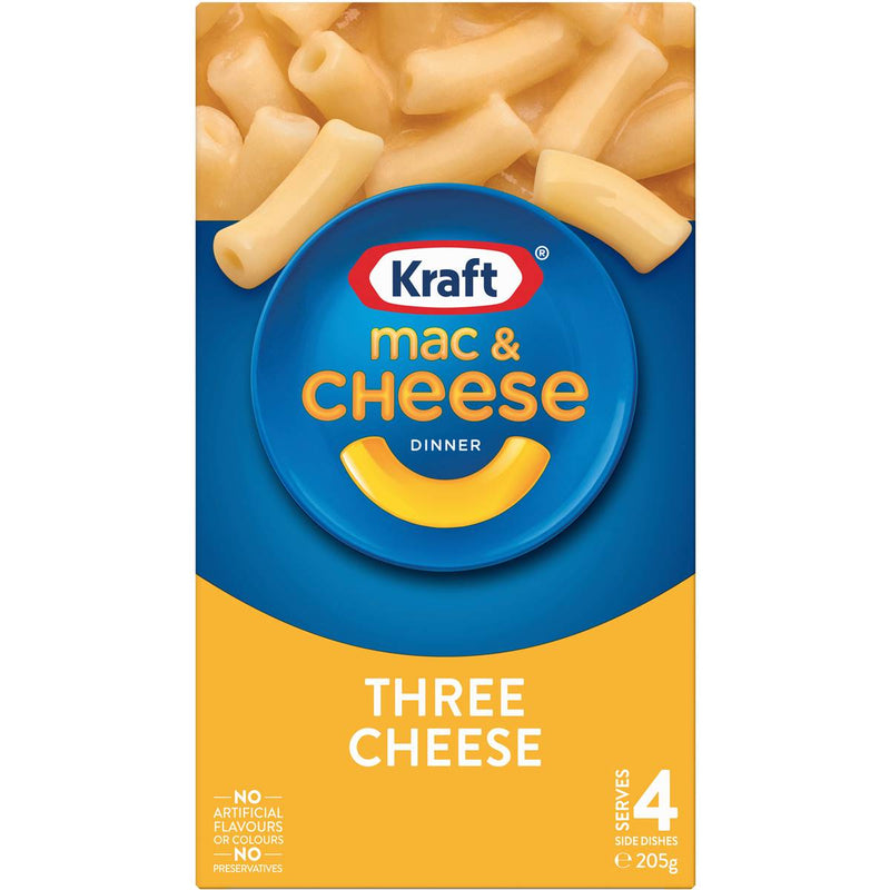 Kraft Mac & Cheese Three Cheese Pasta 205g