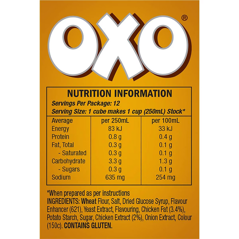 Oxo Chicken Flavour (12 Stock Cubes) 71g