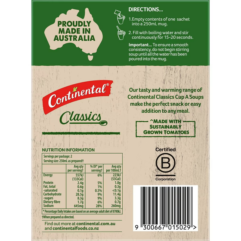 Continental Classics Cup A Soup Italian Minestrone With Pasta 75g