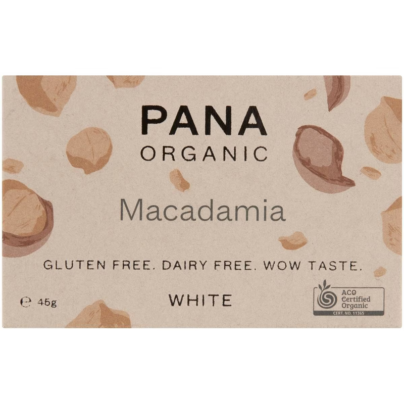 Pana Organic White Chocolate & Macadamia 45g