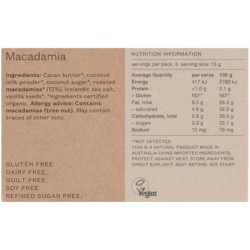 Pana Organic White Chocolate & Macadamia 45g