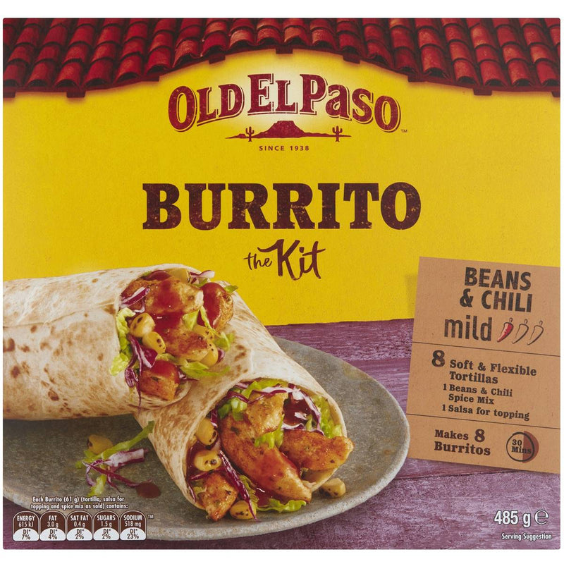 Old El Paso Burrito Dinner Kit Mexican Style 485g