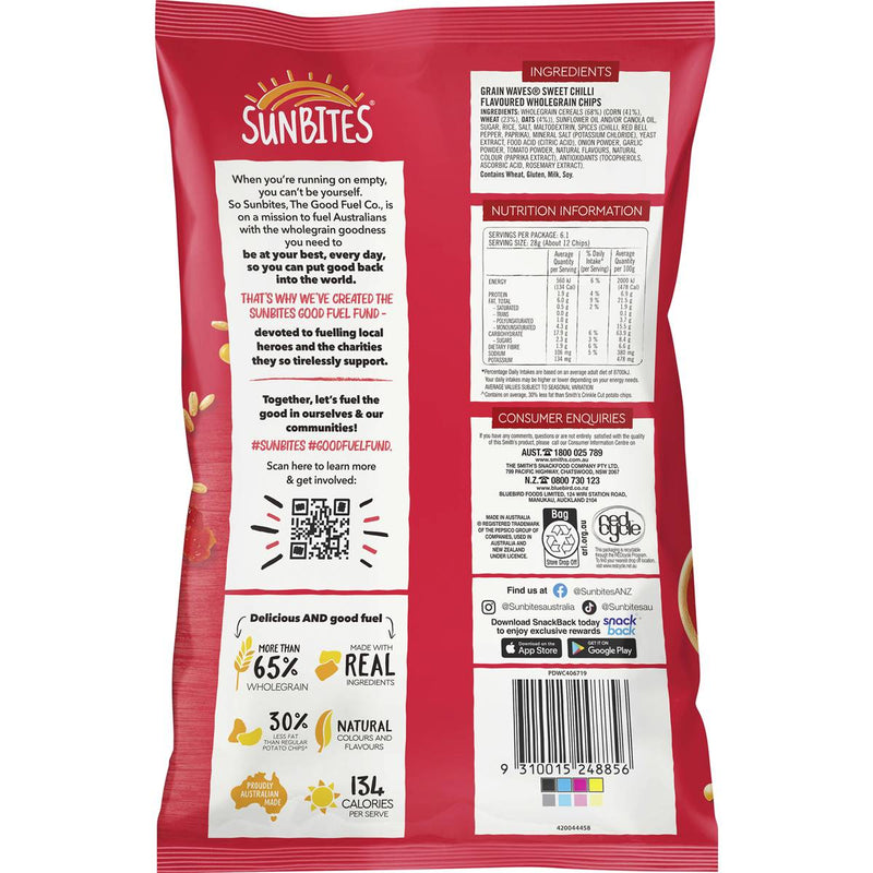 Sunbites Grain Waves Chips Sweet Chilli 170g