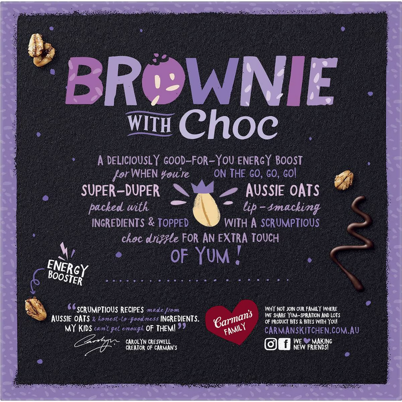 Carmans Brownie With Choc Aussie Oat Bar 6 Pack 180g