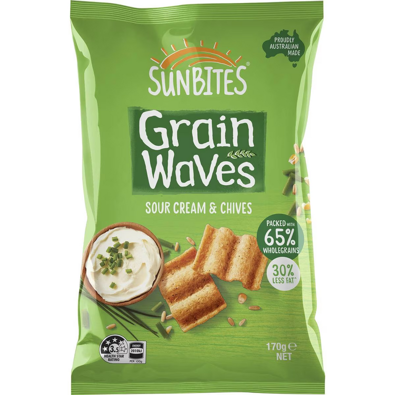 Sunbites Grain Waves Chips Sour Cream & Chives 170g