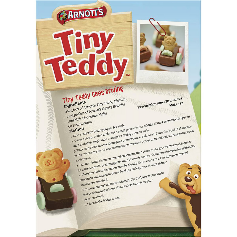 Arnott's Tiny Teddy Biscuits Half Coated Milk Chocolate 200g