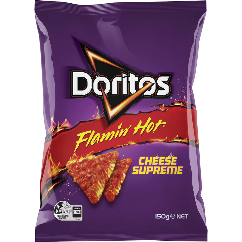 Doritos Corn Chips Flaming Hot Cheese Supreme 150g