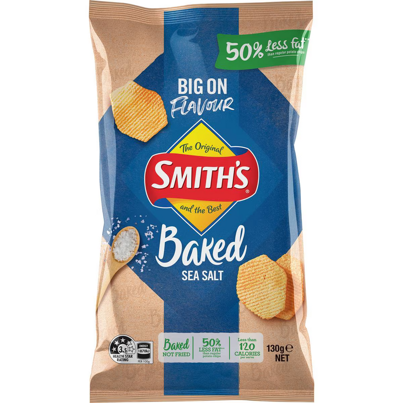 Smith's Oven Baked Chips Sea Salt 130g