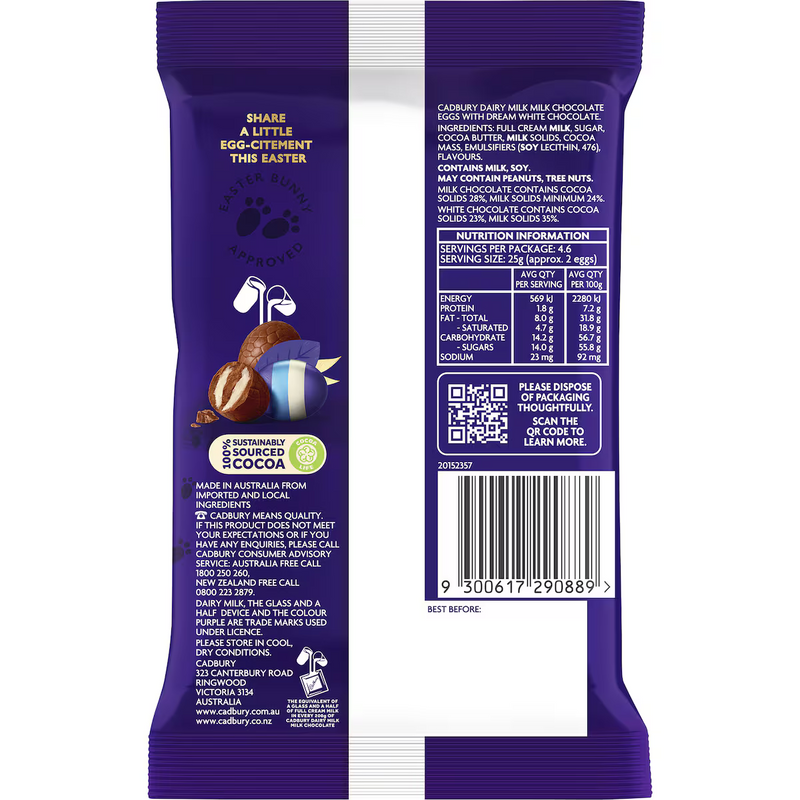 Cadbury Dairy Milk Top Deck Easter Egg Bag 114g