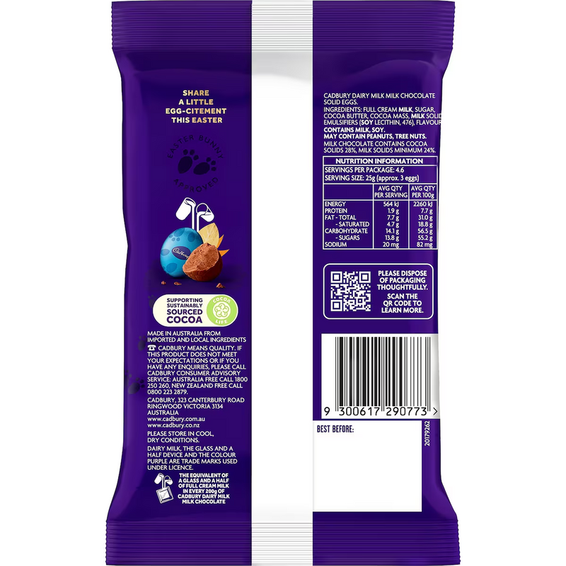 Cadbury Dairy Milk Chocolate Easter Eggs Bag 114g