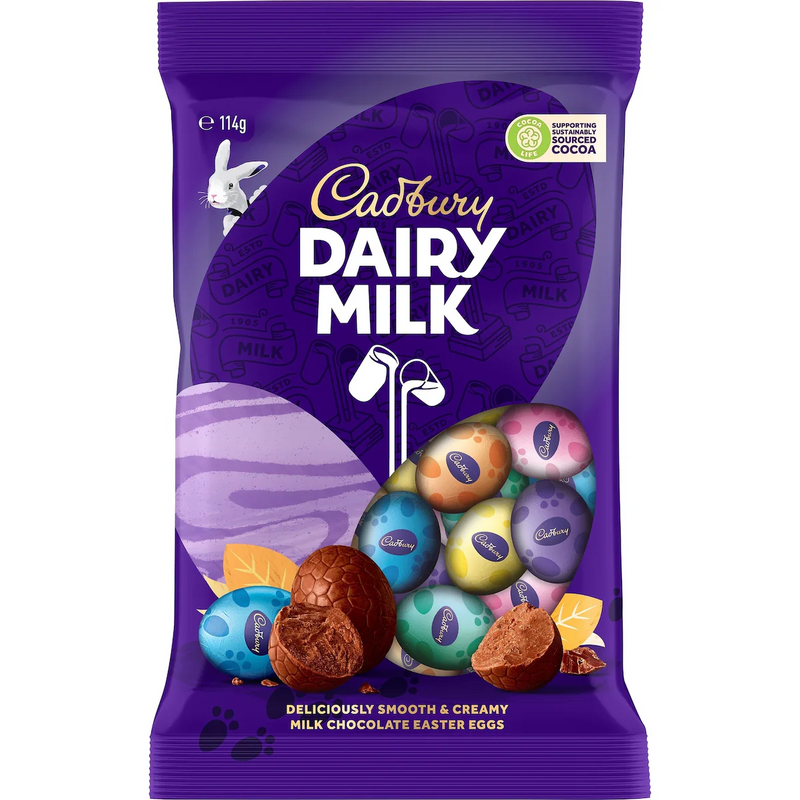 Cadbury Dairy MilkMilk Chocolate Easter Eggs Bag 114g