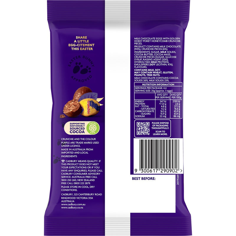 Cadbury Crunchie Easter Egg Bag 110g