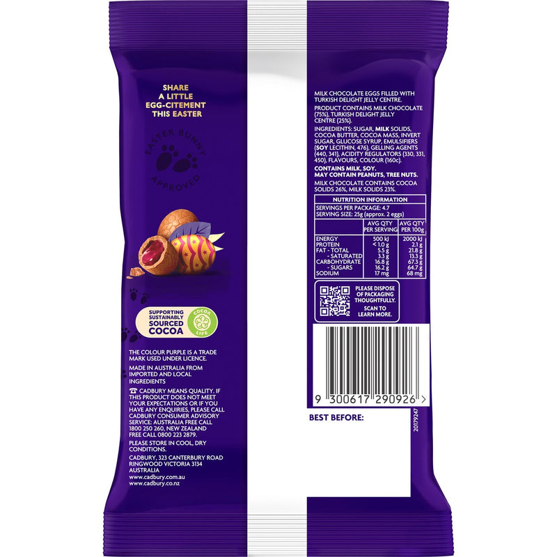 Cadbury Turkish Delight Easter Egg Bag 117g