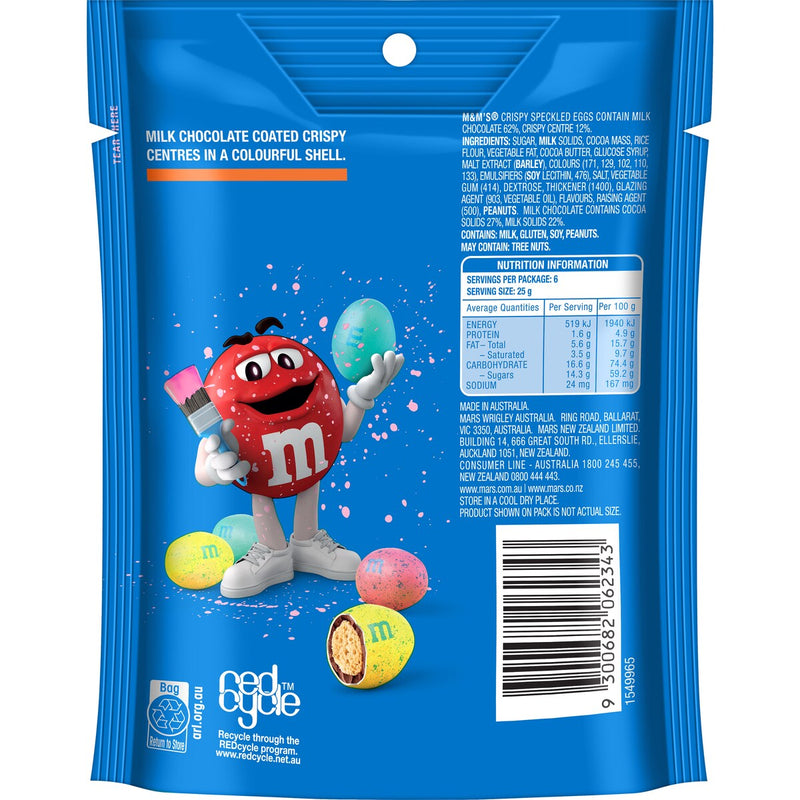 M&M's Crispy Speckled Chocolate Easter Eggs Bag 150g