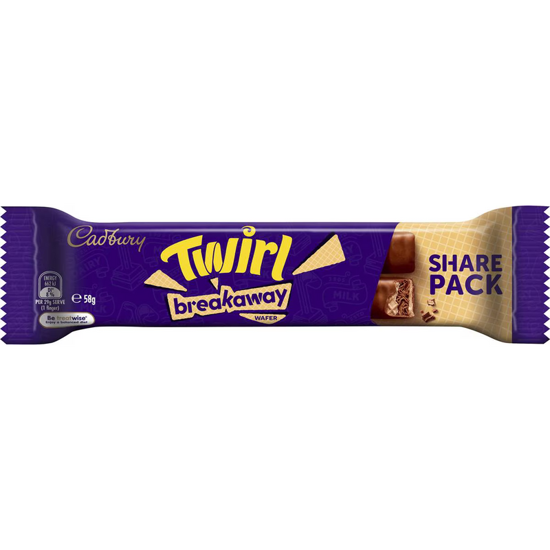 Cadbury Twirl Breakaway Share Pack Bar 58g