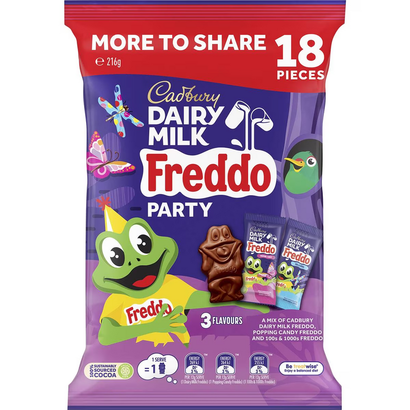 Cadbury Dairy Milk Chocolate Freddo Party Sharepack 12 Pack 216g