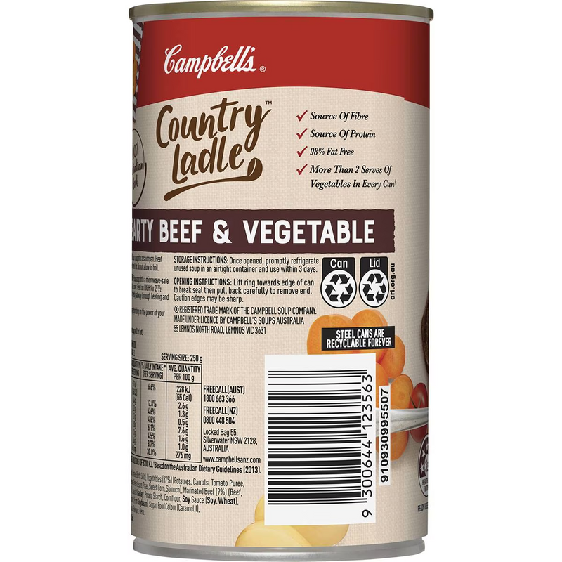 Campbell's Country Ladle Soup Hearty Beef & Vegetable 500g