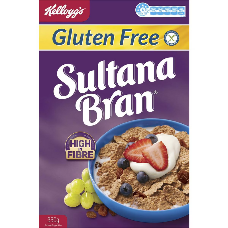 Kellogg's Sultana Bran Gluten Free Breakfast Cereal 350g