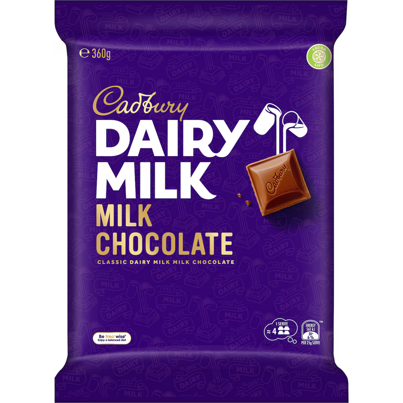 Cadbury Dairy Milk Large Chocolate Block 360g