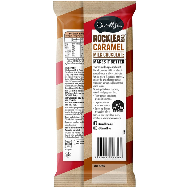 BB 3/25 | Darrell Lea Rocklea Road With Caramel Bits Chocolate Block 160g