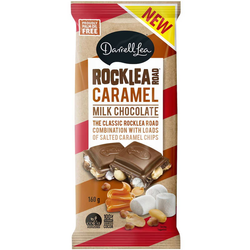 BB 3/25 | Darrell Lea Rocklea Road With Caramel Bits Chocolate Block 160g