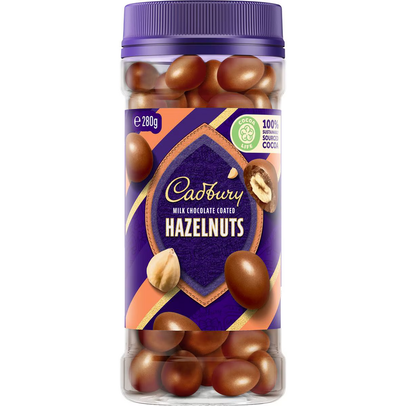 Cadbury Milk Chocolate Coated Hazelnuts Jar 280g