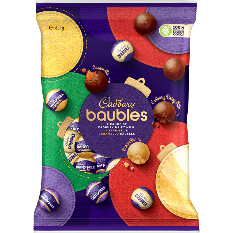 Cadbury Chocolate Christmas Baubles Variety Pack 651g