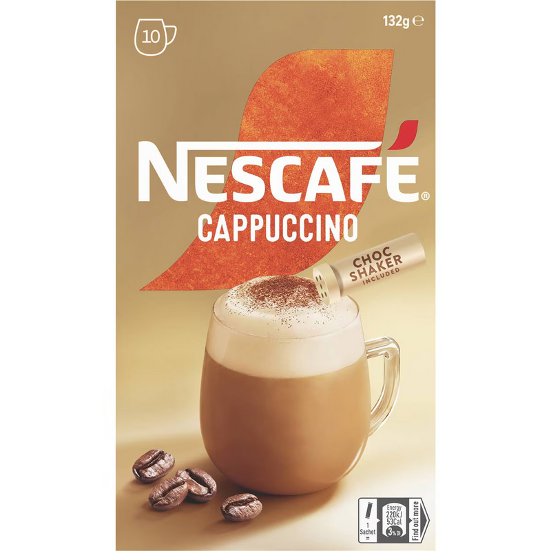 Nescafe Cappuccino Coffee Sachets 10 Pack 132g