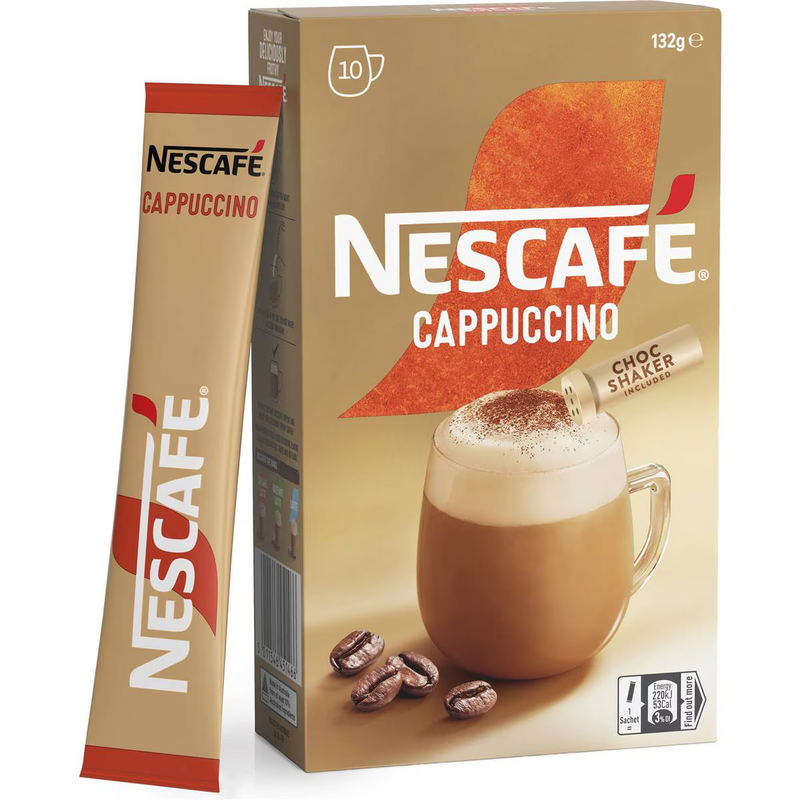 Nescafe Cappuccino Coffee Sachets 10 Pack 132g