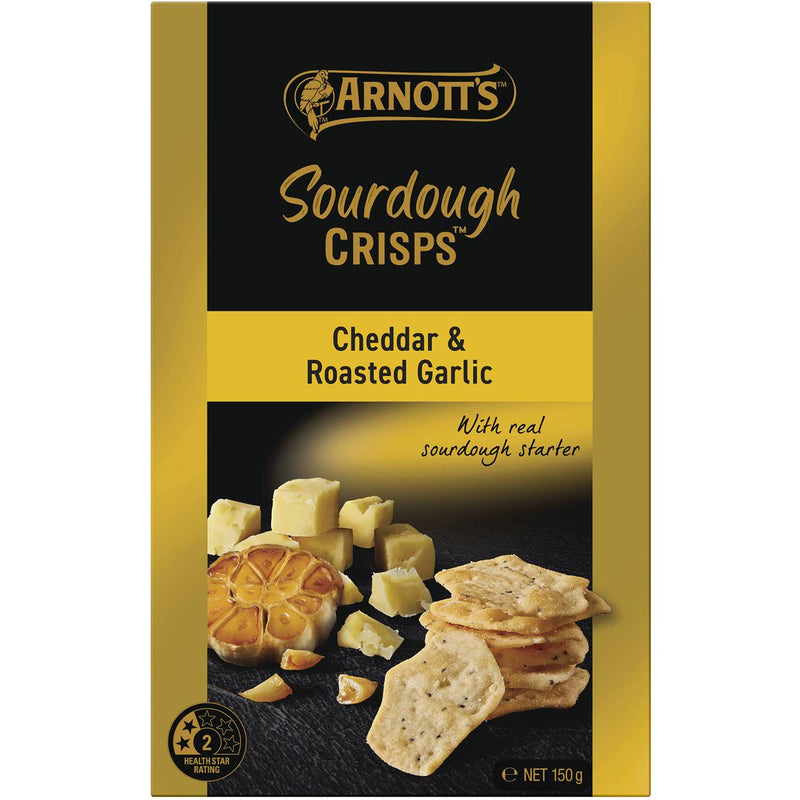 Arnott's Sourdough Crackers Cheddar & Roast Garlic 150g