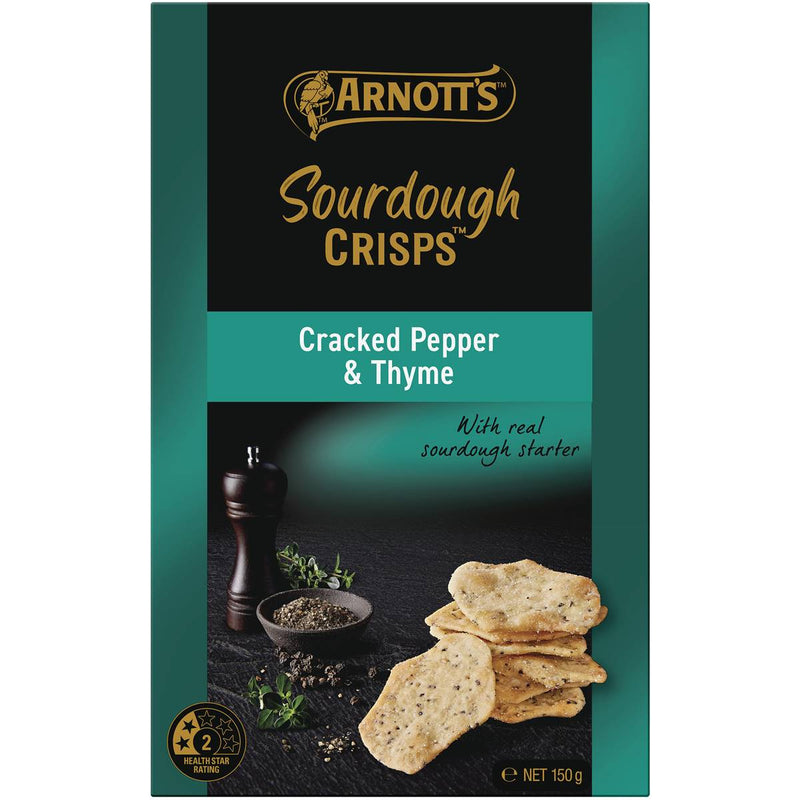 Arnott's Sourdough Crackers Cracked Pepper & Thyme 150g