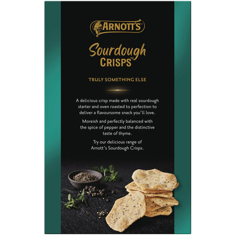 Arnott's Sourdough Crackers Cracked Pepper & Thyme 150g