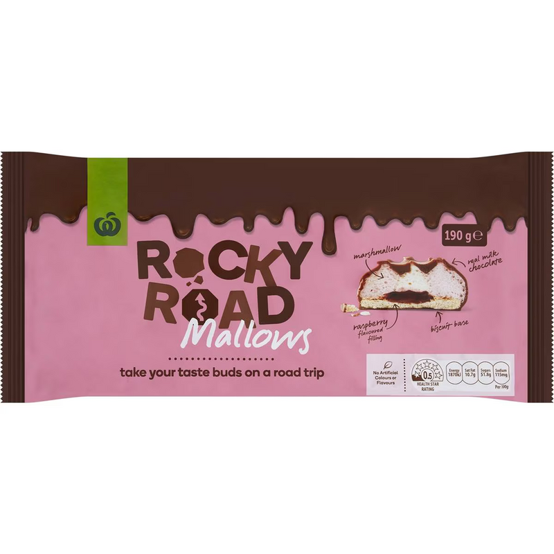 Woolworths Rocky Road Mallows Biscuits 190g