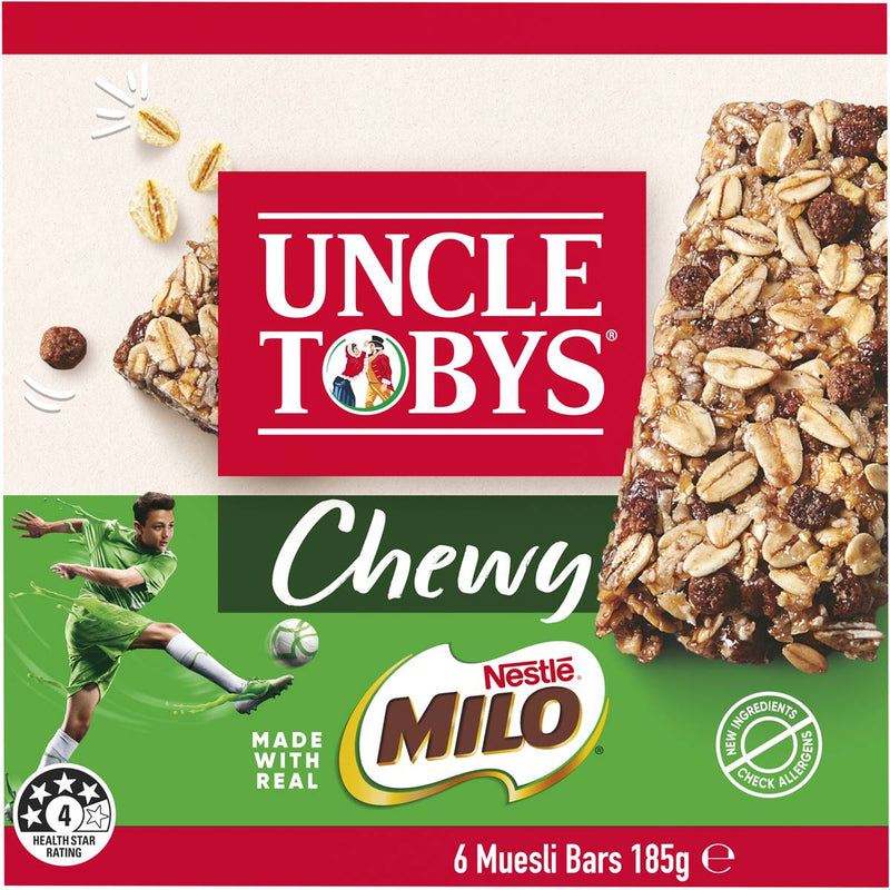 Uncle Tobys Nestle Milo Chewy Muesli Bars 185g