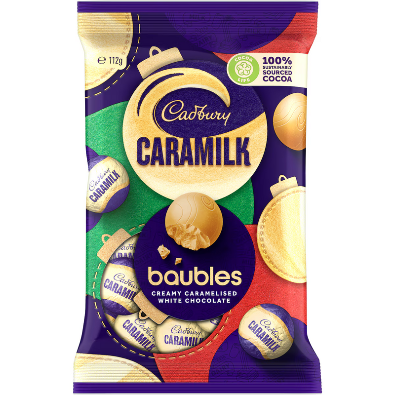 Cadbury Caramilk Chocolate Christmas Baubles 112g