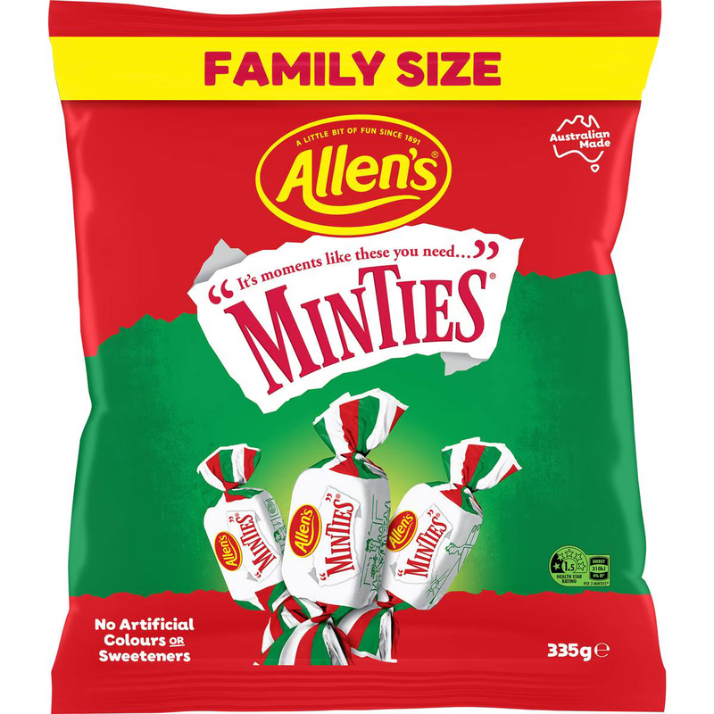 Allen's Minties Lollies Family Size Bag 335g