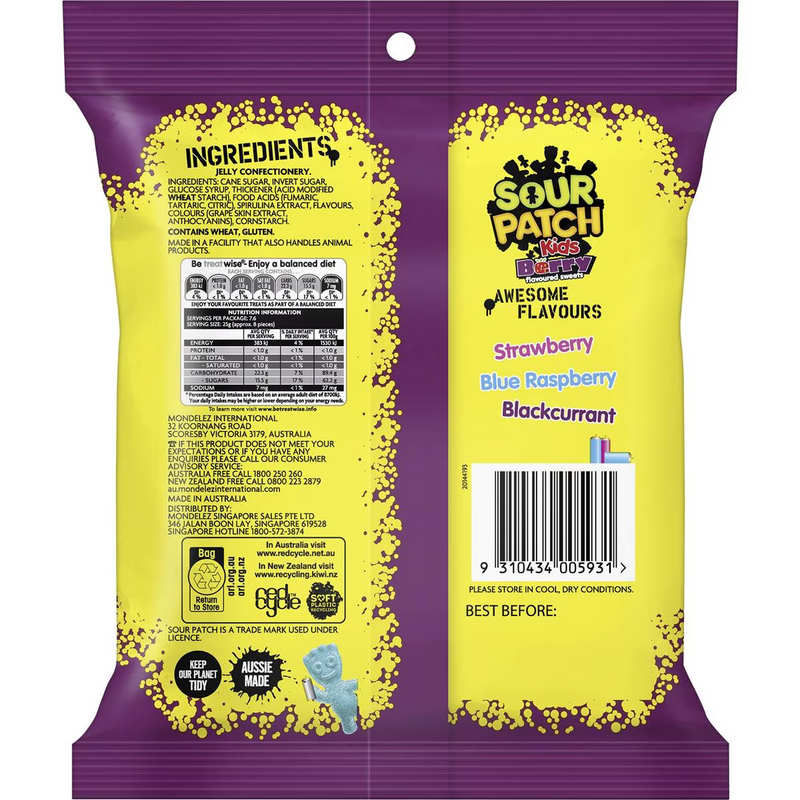 Sour Patch Kids Berry Lollies 190g