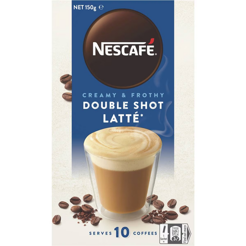 Nescafe Double Shot Latte Coffee Sachets 10 Pack 150g