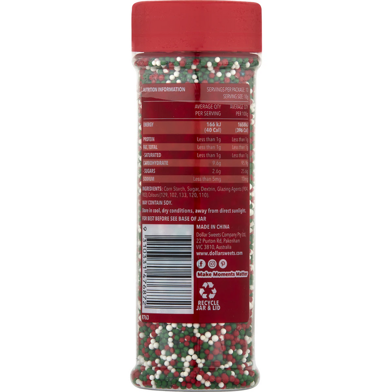 Dollar Sweets Christmas 100s and 1000s Sprinkles 100g