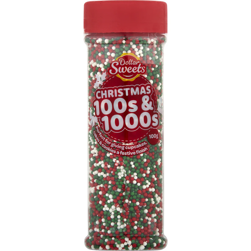 Dollar Sweets Christmas 100s and 1000s Sprinkles 100g