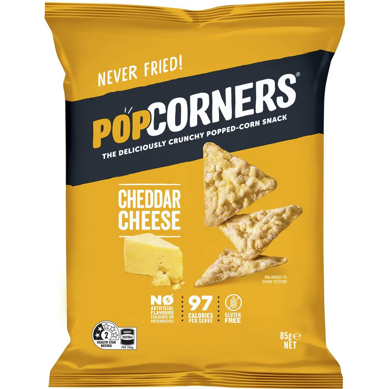 Popcorners Cheddar Cheese Flavoured Popped Corn 85g