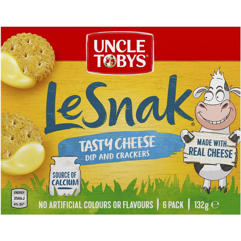 Uncle Tobys Le Snak Tasty Cheese Dip & Crackers 132g