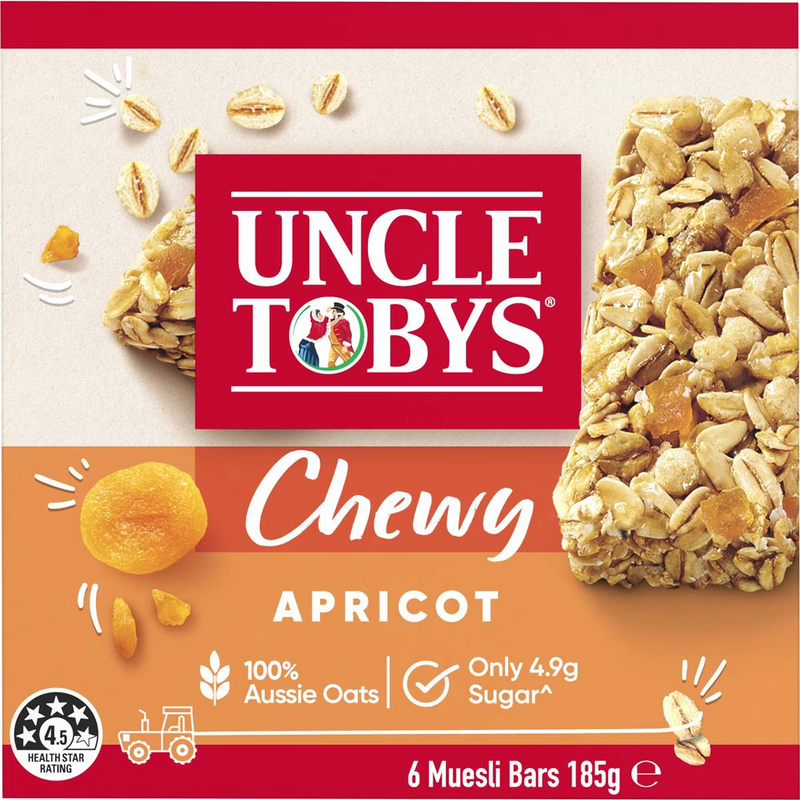 Uncle Tobys Muesli Bars Chewy Apricot 185g