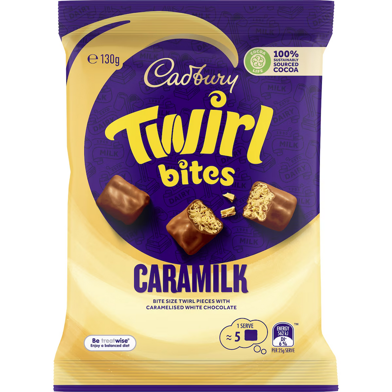 Cadbury Caramilk Twirl Bites 130g