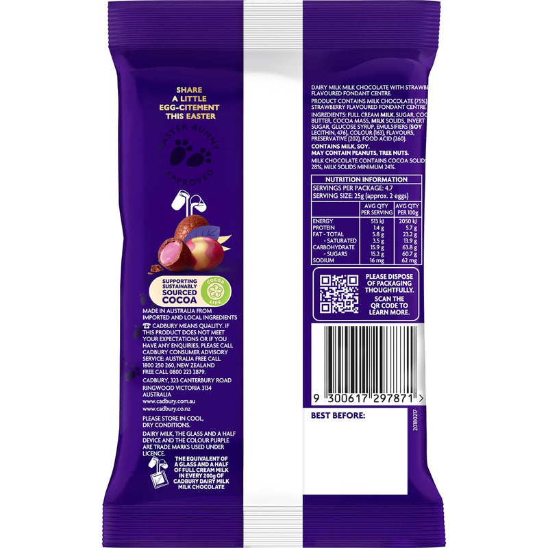 Cadbury Dairy Milk Strawberry Easter Egg Bag 118g