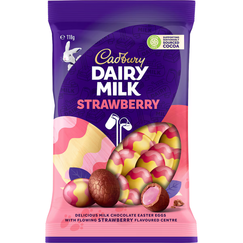 Cadbury Dairy Milk Strawberry Easter Egg Bag 118g