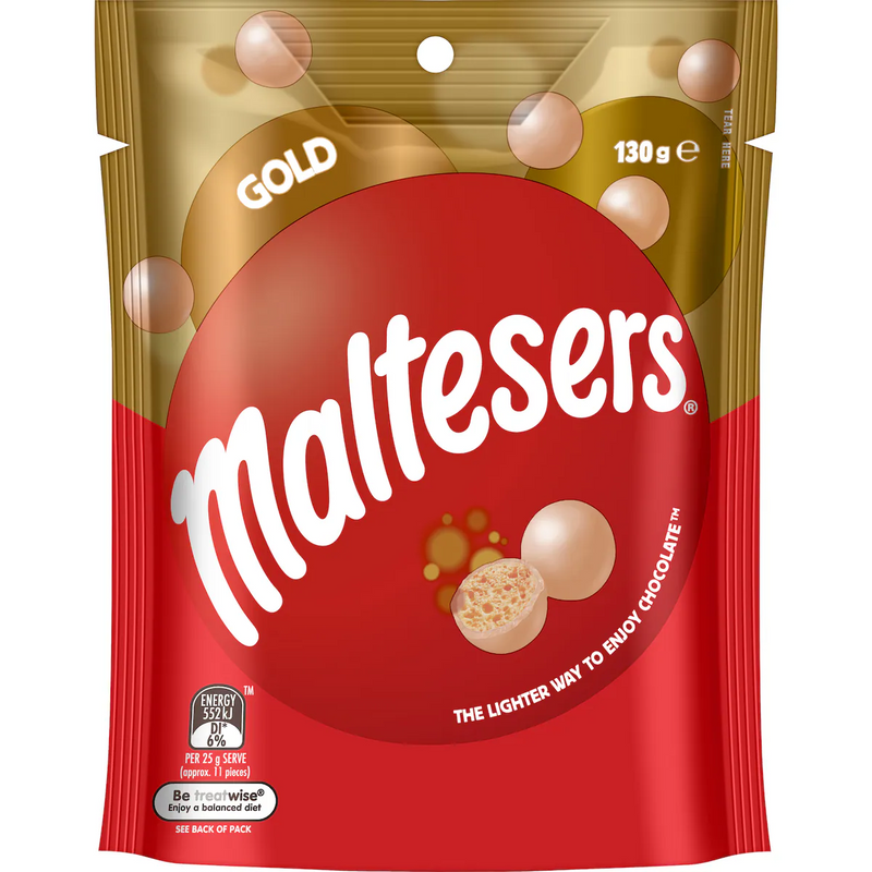 Maltesers Gold Choc Snack & Share Bag 130g