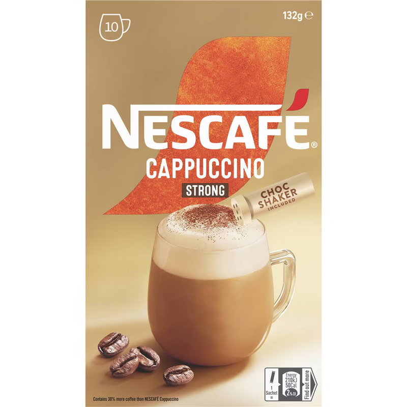 Nescafe Cappuccino Strong Coffee Sachets 10 Pack 132g