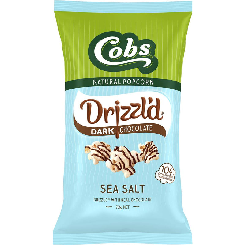 Cobs Drizzl'd Dark Chocolate Sea Salt Popcorn 70g