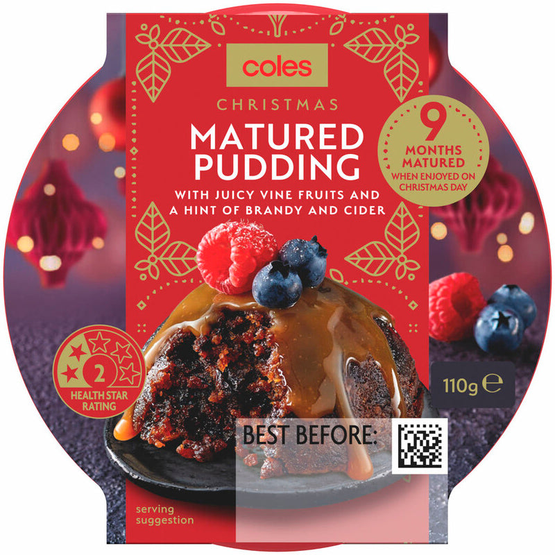 Coles Festive Matured Christmas Pudding Small 110g